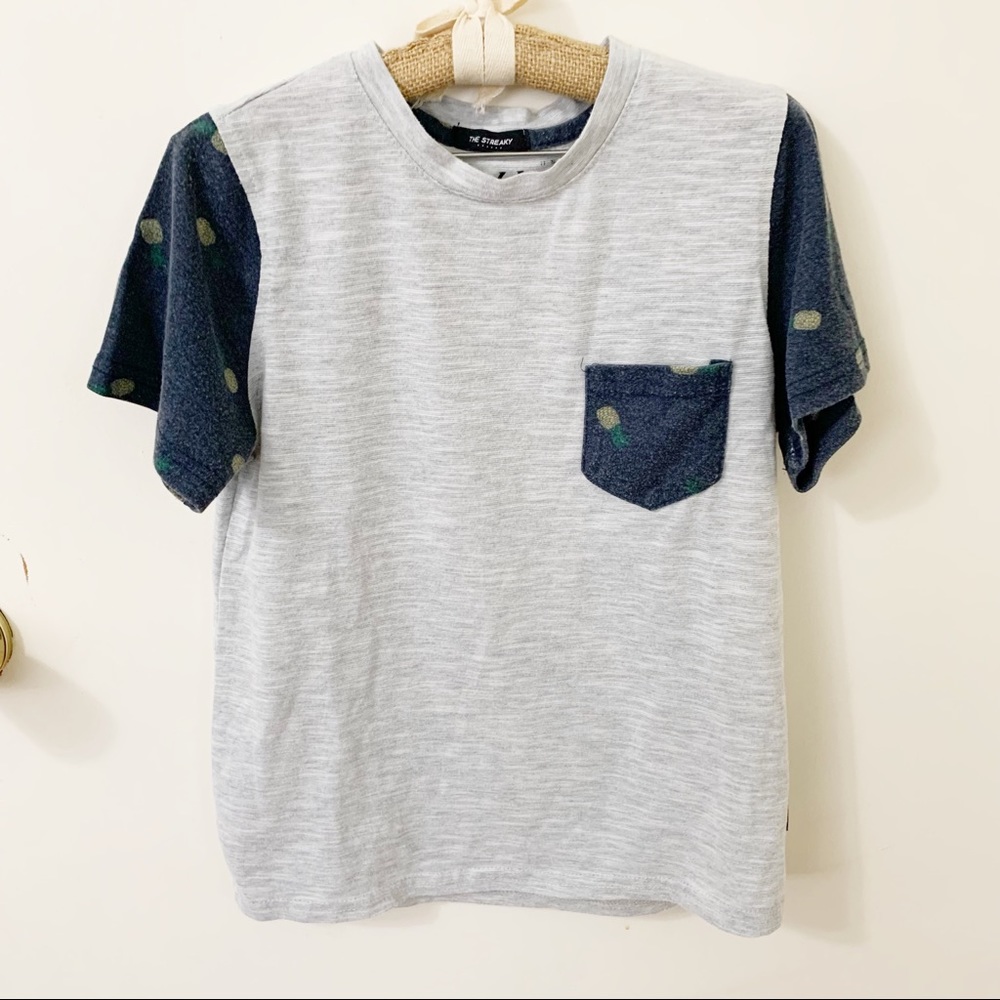 Brooklyn Cloth kids Boys Pineapple chest pocket Tee shirt top small